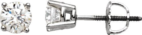 14K White 1/4 CTW Diamond Stud Earrings