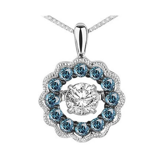 Gems One 14KT White Gold & Diamond Rhythm Of Love Neckwear Pendant  - 1/2 ctw