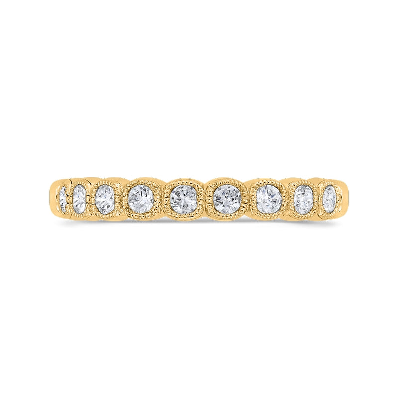 Shah Luxury Round Half-Eternity Diamond Wedding Band In 14K Yellow Gold