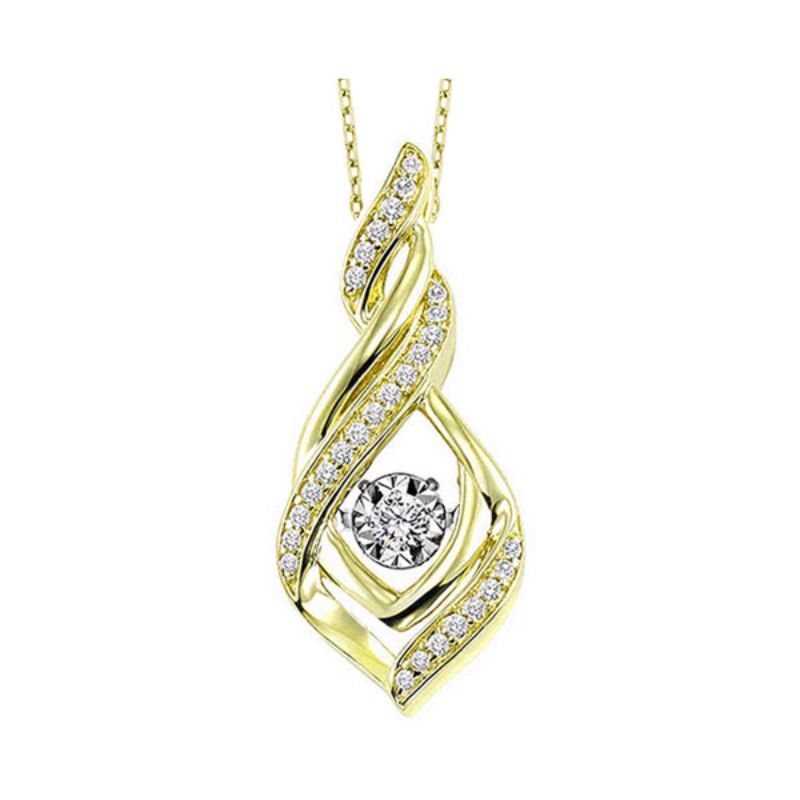 Gems One 10KT Yellow Gold & Diamond Rhythm Of Love Neckwear Pendant  - 1/6 ctw