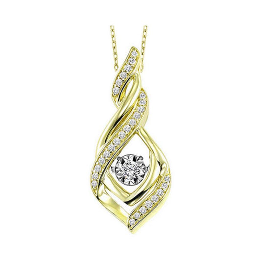Gems One 10KT Yellow Gold & Diamond Rhythm Of Love Neckwear Pendant  - 1/6 ctw