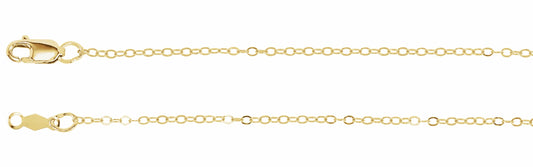 14K Yellow 1.2 mm Flat Cable 7 Bracelet