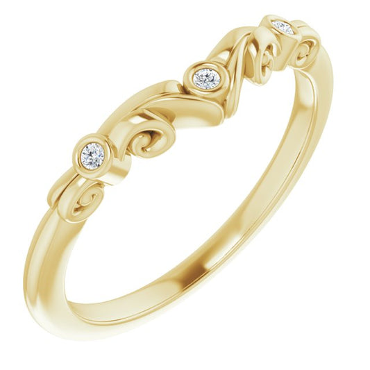 14K Yellow .03 CTW Diamond Matching Band