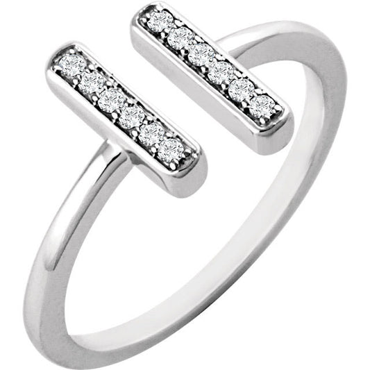 Stuller 14k White Gold Diamond Vertical Bar Ring