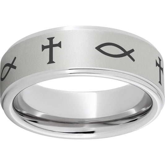 Ichthus Serinium Christian Symbol Engraved Ring