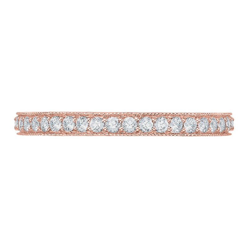 Shah Luxury 14K Rose Gold Diamond Wedding Band