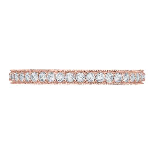 Shah Luxury 14K Rose Gold Diamond Wedding Band