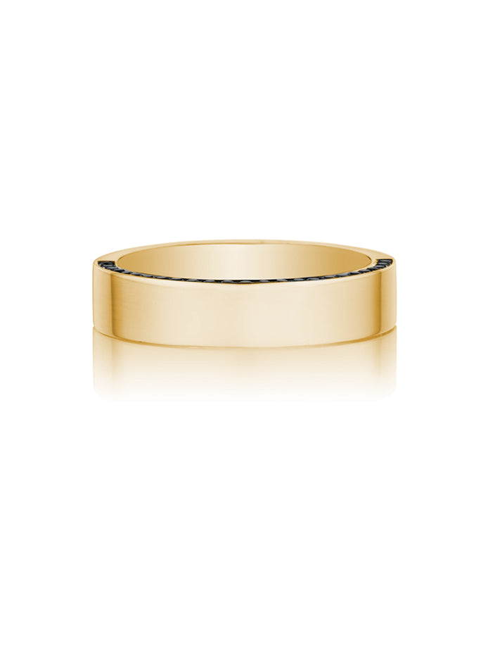Henri Daussi 5mm Men's Wedding Band MB40-3 18k Gold Yellow 0.40 Ctw.