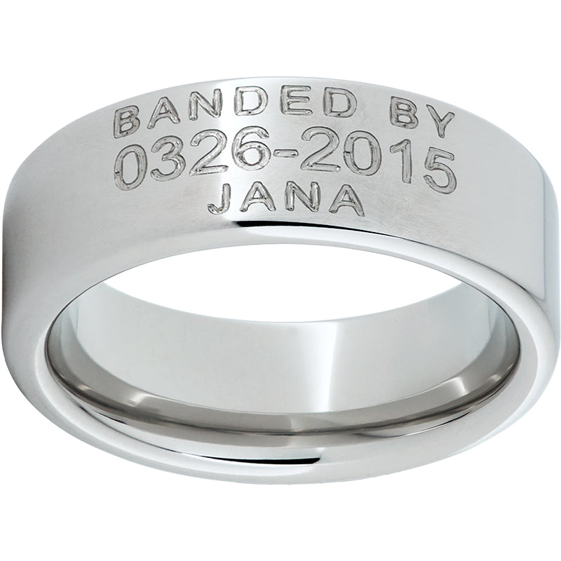 Serinium Pipe Cut Band with Duck Band Laser Engraving