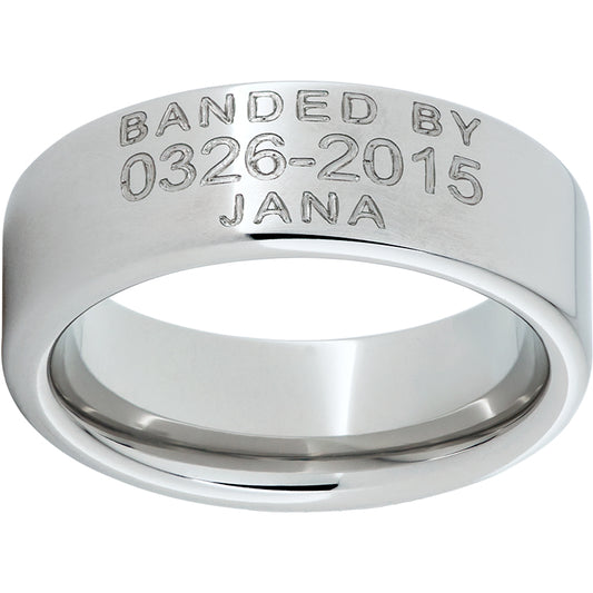 Serinium Pipe Cut Band with Duck Band Laser Engraving