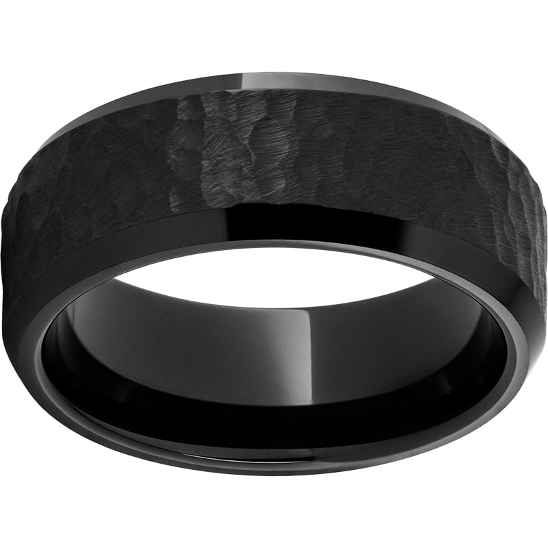 Black Diamond Ceramic Beveled Edge Band with Moon Finish