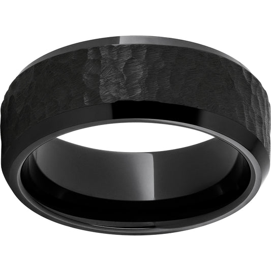 Black Diamond Ceramic Beveled Edge Band with Moon Finish