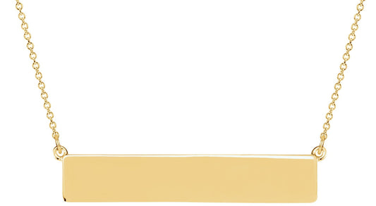 14K Yellow Bar 17.5 Necklace