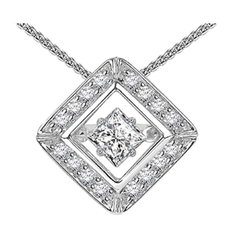 Gems One 14KT White Gold & Diamond Rhythm Of Love Neckwear Pendant  - 7/8 ctw