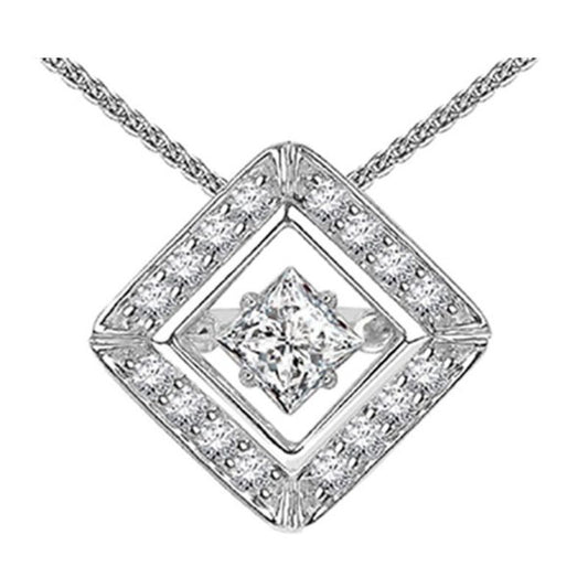Gems One 14KT White Gold & Diamond Rhythm Of Love Neckwear Pendant  - 7/8 ctw