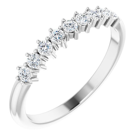 14K White 1/4 CTW Diamond Nine-Stone Anniversary Band