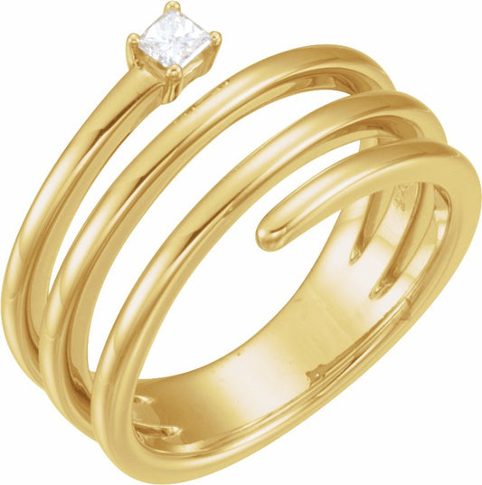 14K Yellow 1/10 CTW Diamond Freeform Ring