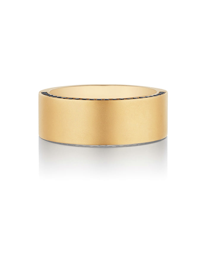 Henri Daussi 8mm Men's Wedding Band MB10 14k Gold Yellow 0.40 Ctw.