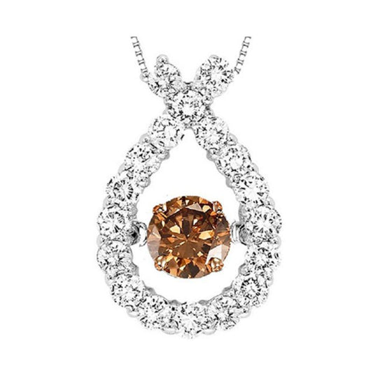 Gems One 14KT White Gold & Diamond Rhythm Of Love Neckwear Pendant  - 1-1/2 ctw