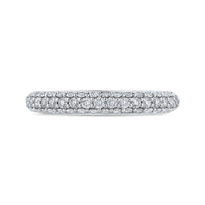 Shah Luxury Round Diamond Half-Eternity Wedding Band In 14K White Gold