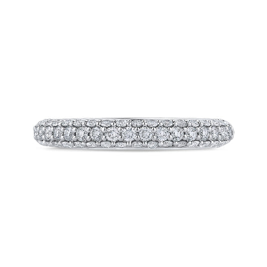 Shah Luxury Round Diamond Half-Eternity Wedding Band In 14K White Gold