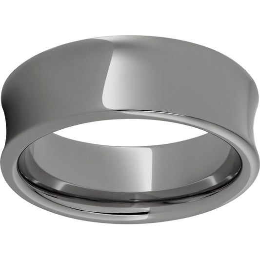 Rugged Tungsten  8mm Concave Polished Band