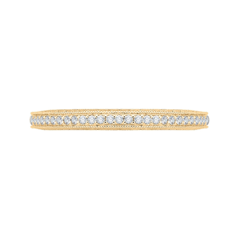 Shah Luxury 14K Yellow Gold Round Diamond Eternity Wedding Band