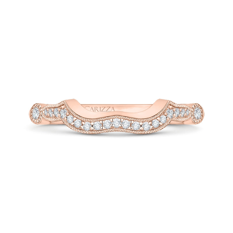 Shah Luxury Round Diamond Wedding Band In 14K Rose Gold