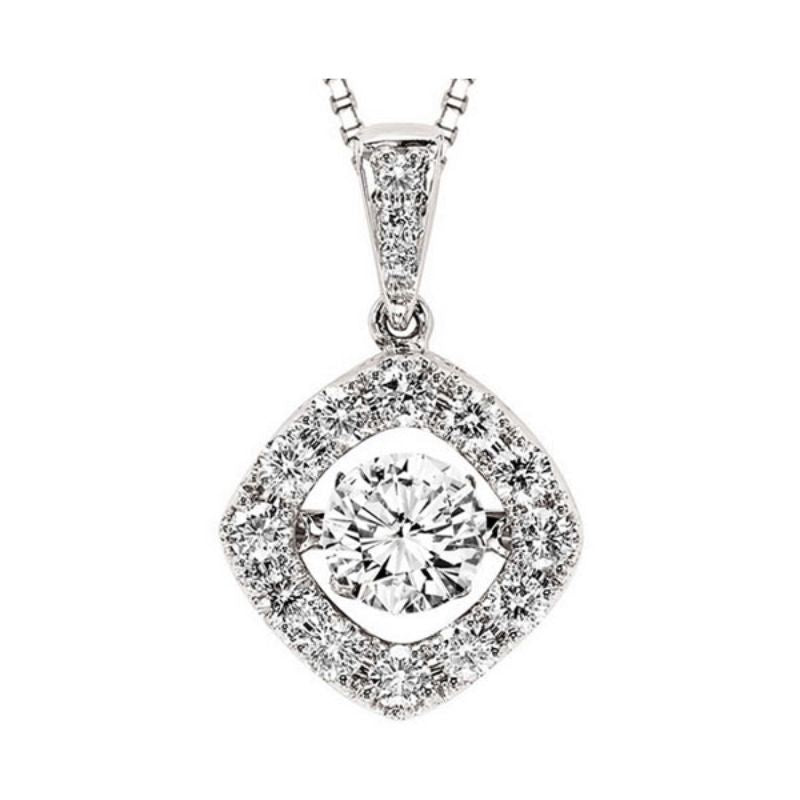 Gems One 14KT White Gold & Diamond Rhythm Of Love Neckwear Pendant  - 3/4 ctw