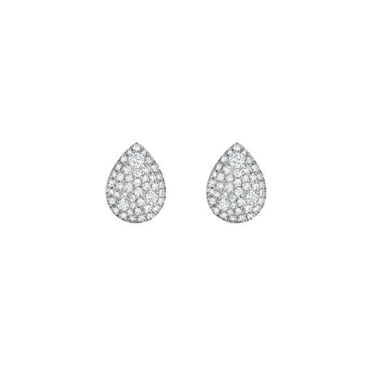 Henri Daussi 14k White Gold Diamond Stud Earrings