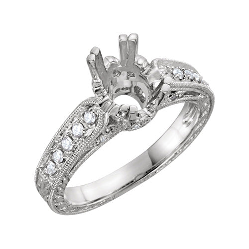 Stuller 14k White Gold Diamond Semi-mounting Engagement Ring