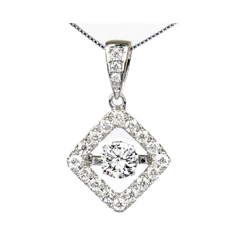 Gems One 14KT White Gold & Diamond Rhythm Of Love Neckwear Pendant  - 1-1/4 ctw