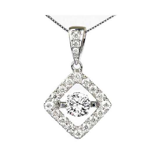Gems One 14KT White Gold & Diamond Rhythm Of Love Neckwear Pendant  - 1-1/4 ctw