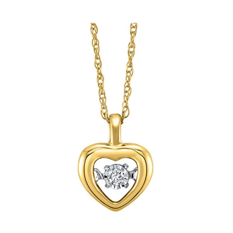 Gems One 10KT Yellow Gold & Diamond Rhythm Of Love Neckwear Pendant  - 1/10 ctw