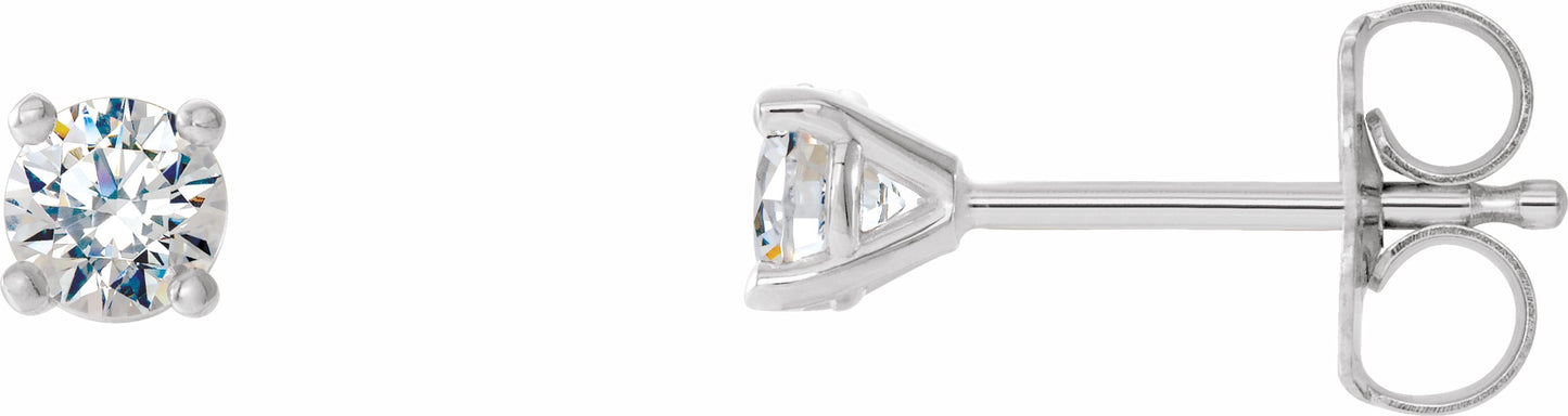 14K White 1/5 CTW Diamond 4-Prong Cocktail-Style Earrings