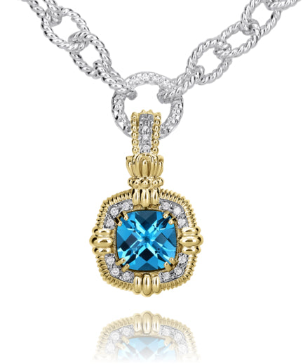 Vahan 14k Gold & Sterling Silver London Blue Topaz Pendant
