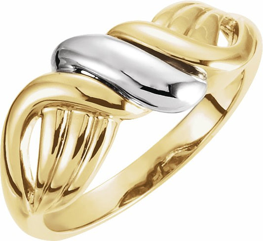 14K Yellow/White Freeform Ring