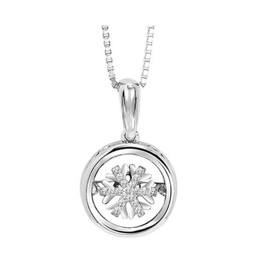 Gems One 10KT White Gold & Diamond Rhythm Of Love Neckwear Pendant  - 1/10 ctw
