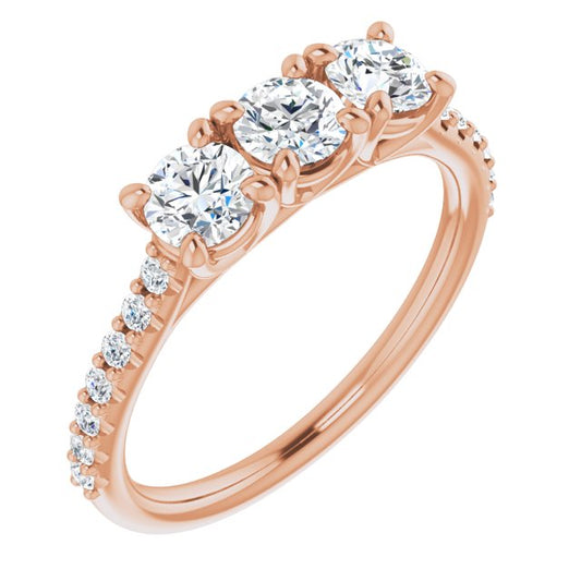 14K Rose 9/10 CTW Diamond Anniversary Band