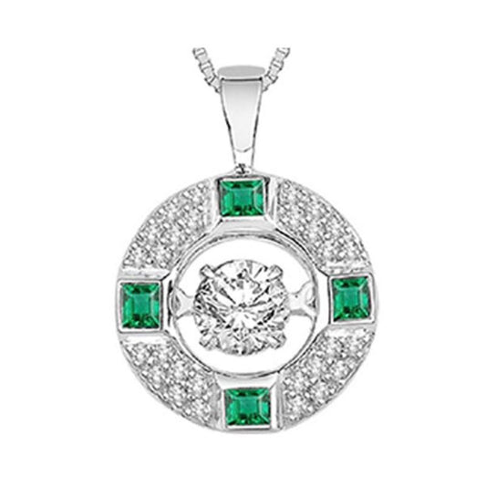 Gems One 14KT White Gold & Diamond Rhythm Of Love Neckwear Pendant   - 3/8 ctw