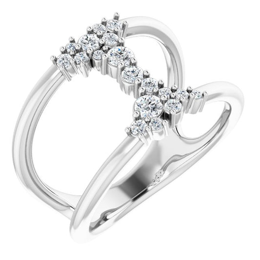 14K White 1/3 CTW Diamond Negative Space Ring