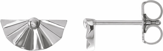14K White Geometric Earrings
