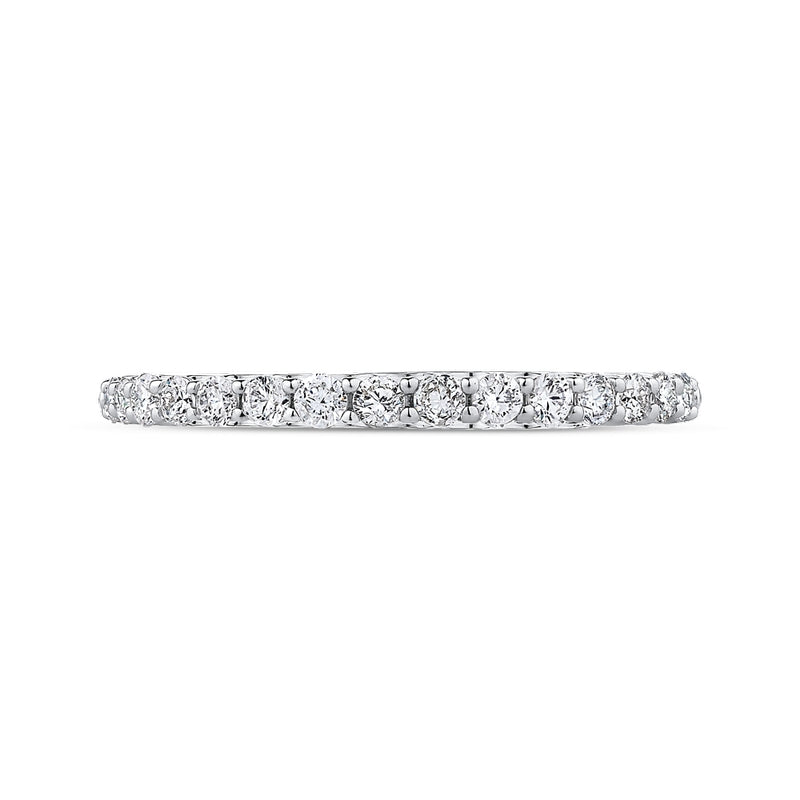 Shah Luxury 14K White Gold Round Diamond Half-Eternity Wedding Band