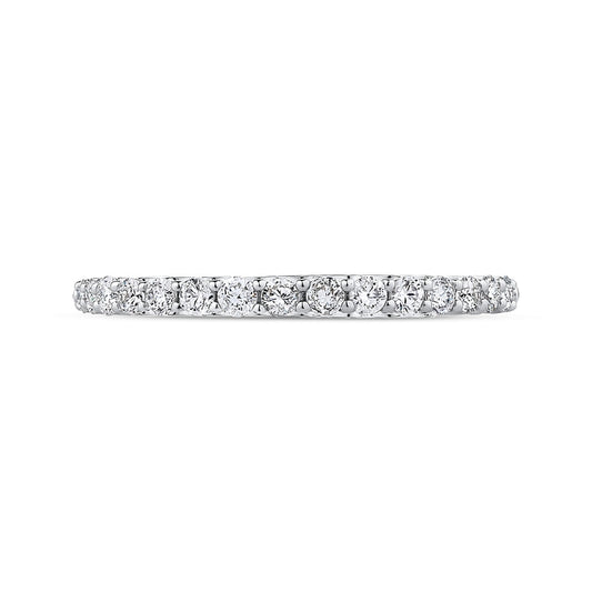 Shah Luxury 14K White Gold Round Diamond Half-Eternity Wedding Band