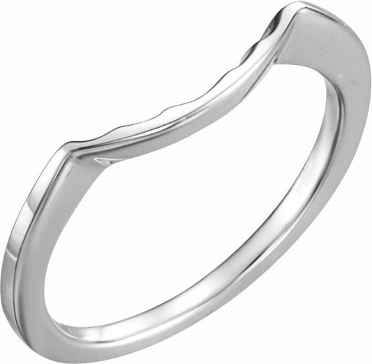 14K White Matching Band for 6.5 mm Round Ring