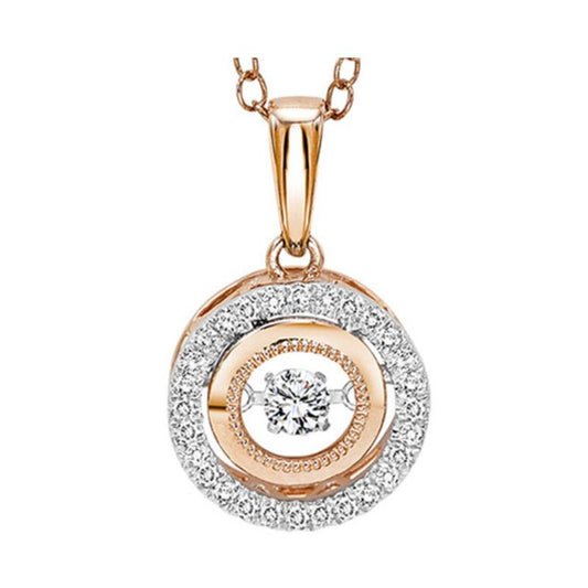 Gems One 14KT White Gold & Diamond Rhythm Of Love Neckwear Pendant  - 1/6 ctw