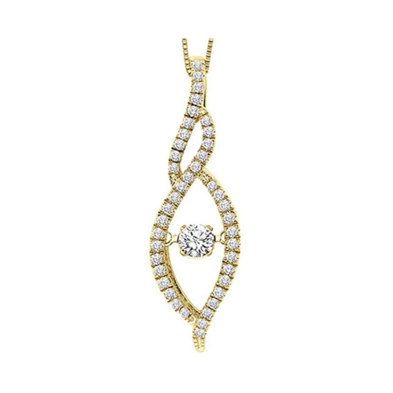 Gems One 14KT Yellow Gold & Diamond Rhythm Of Love Neckwear Pendant  - 3/8 ctw
