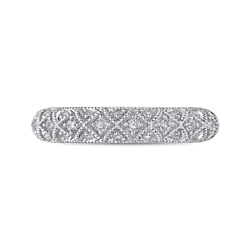 Shah Luxury Round Diamond Half-Eternity Wedding Band In 14K White Gold