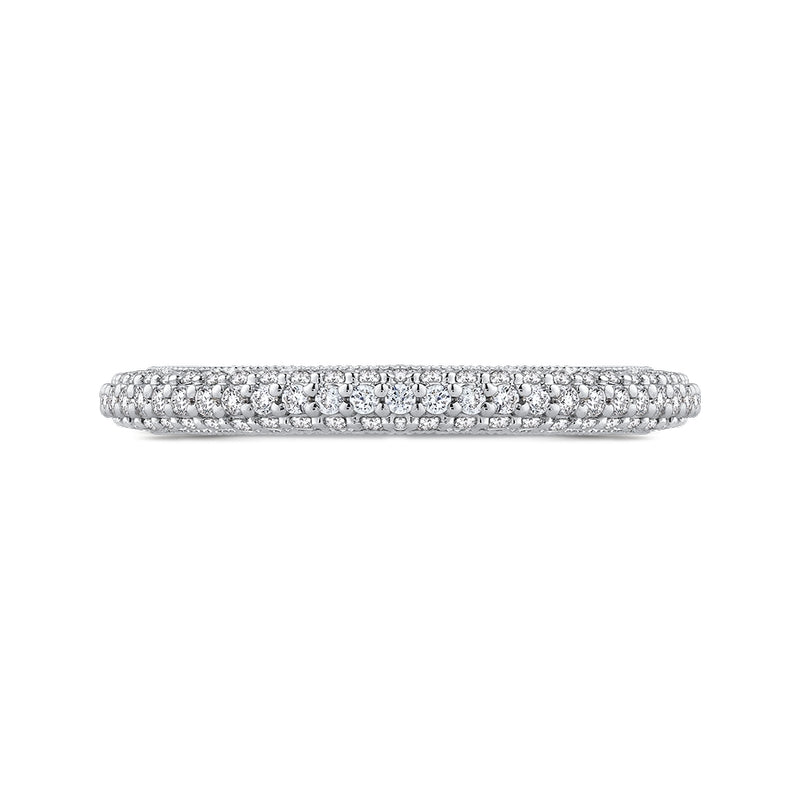 Shah Luxury 14K White Gold Round Diamond Wedding Band