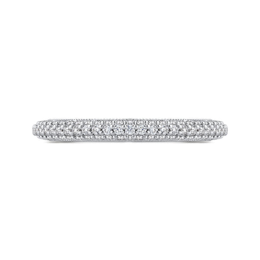 Shah Luxury 14K White Gold Round Diamond Wedding Band